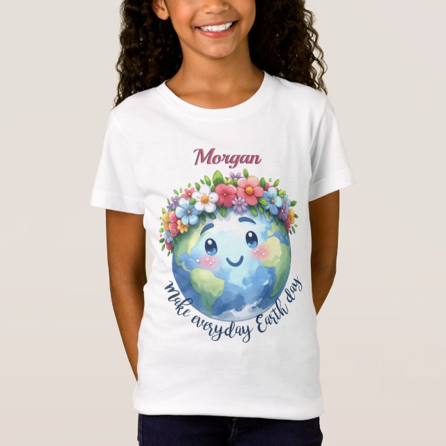 T-Shirt Joyeux Jour des terres Avril 22 Personnalisé Flora (Devant)