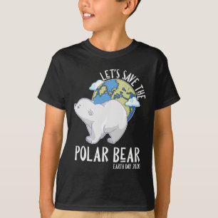 T-shirt Joyeux Jour des terres Vert Sauvons Le Pe Ours Pol