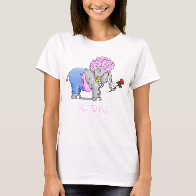 T-shirt Joyeux jour des Valentines des éléphants (Devant)