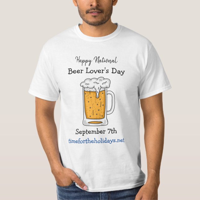 T-shirt Joyeux jour férié de l'amoureux de la bière nation (Devant)