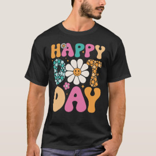 T-shirt Joyeux Jour Point Hippie Fleurs Sourire Visage Sup
