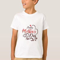 Joyeux Joyeux Fête des Mères Coeur floral Tee