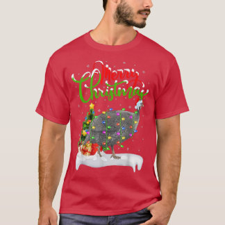 T-shirt Joyeux Joyeux Joyeux Chri aux oiseaux de Père Noël