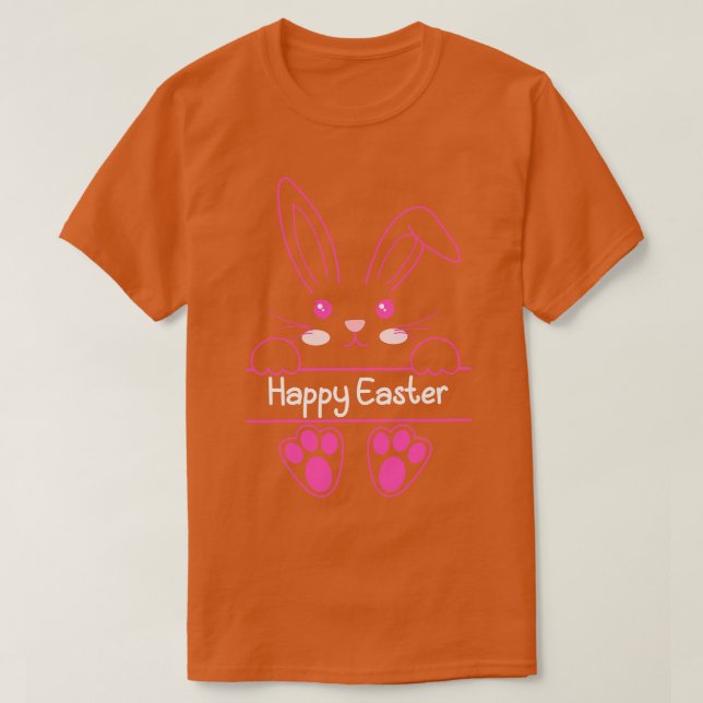 T-shirt Joyeux Joyeux Lapin Jour de Pâques Face À Pâques D (Design devant)