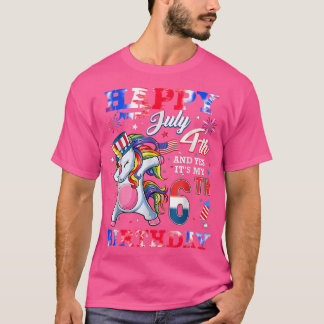 T-shirt Joyeux Juillet 4 Et Oui C'est Mon 6ème Anniversair