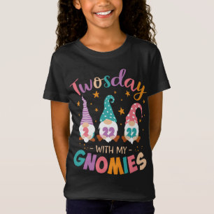T-Shirt Joyeux Jumeau Avec Mon Gnomie Enseignant de 2e ann