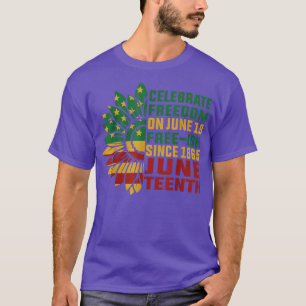 T-shirt Joyeux Junetdix tournesol Africain-Américain Noir