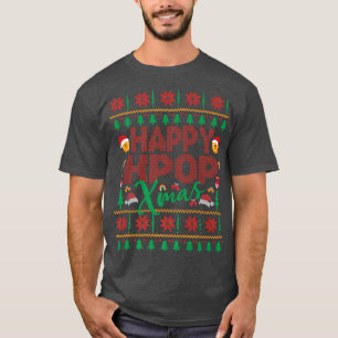 T-shirt Joyeux K-Pop Xmas Music Fan Fair Isle Style démodé