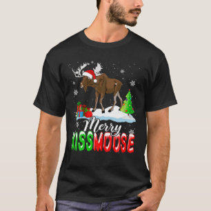 T-shirt Joyeux Kissmoose Joyeux Xmas Kiss Moose Père Noë