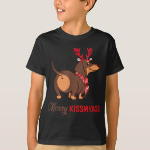 T-shirt Joyeux Kissmyass Dachshund Dachshund Reindeer de N