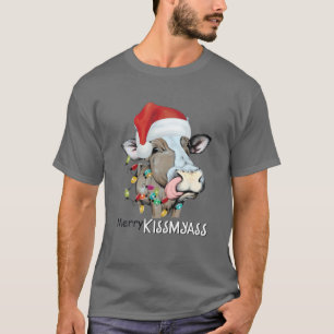 T-shirt Joyeux Kissmyass Noël Vilain Louveur de vache Sant