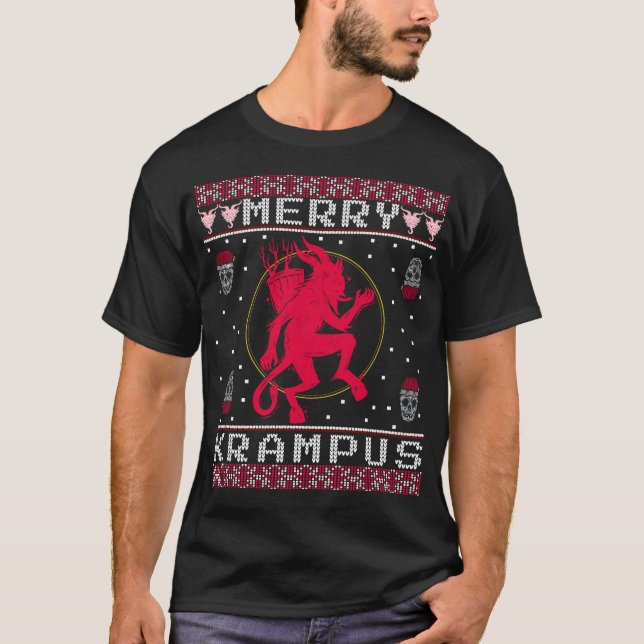 T-shirt Joyeux Krampus Noël Noël Noël Noël Horreur Doux la (Devant)