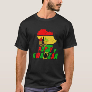 T-shirt Joyeux Kwanzaa 7 Principes Afrique Outline Celebra