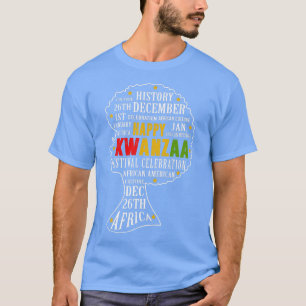 T-shirt Joyeux Kwanzaa Africaine-Américaine Noire Afrique