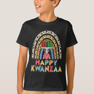 T-shirt Joyeux Kwanzaa Arc-en-ciel afro-américain frais de
