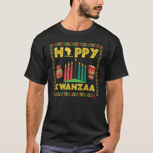 T-shirt Joyeux Kwanzaa Kinara bougies Principes Am africai
