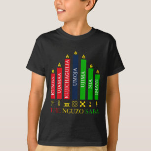 T-shirt Joyeux Kwanzaa Kinara Sept Bougies Principes De K