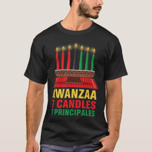 T-shirt Joyeux Kwanzaa Kinara Sept Principes Bougies Pan