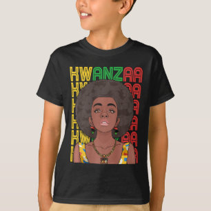 T-shirt Joyeux Kwanzaa Pan African Pride Black Woman Sept