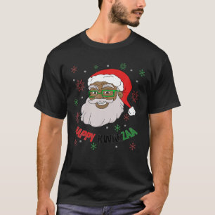 T-shirt Joyeux Kwanzaa Père Noël Noir Noël Afrique Amériqu
