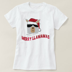 T-shirt Joyeux lamamas : Personnalisé Llama Tee de Noël