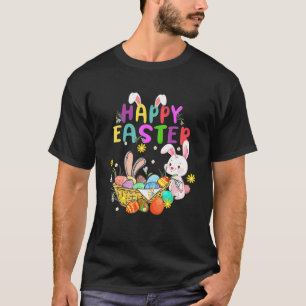 T-shirt Joyeux Lapin De Pâques Avec Oeufs Femmes De Pâques