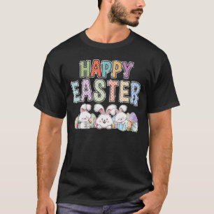 T-shirt Joyeux Lapin De Pâques Avec Oeufs Pâques