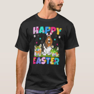 T-shirt Joyeux lapin de Pâques Basset Hound Dog Pâques dim