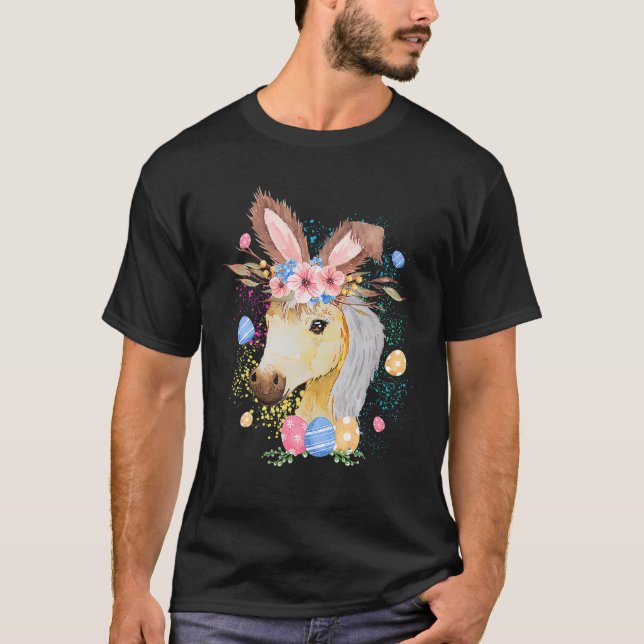 T-shirt Joyeux Lapin De Pâques Cheval Drôle Rabbit Pour Ho (Devant)
