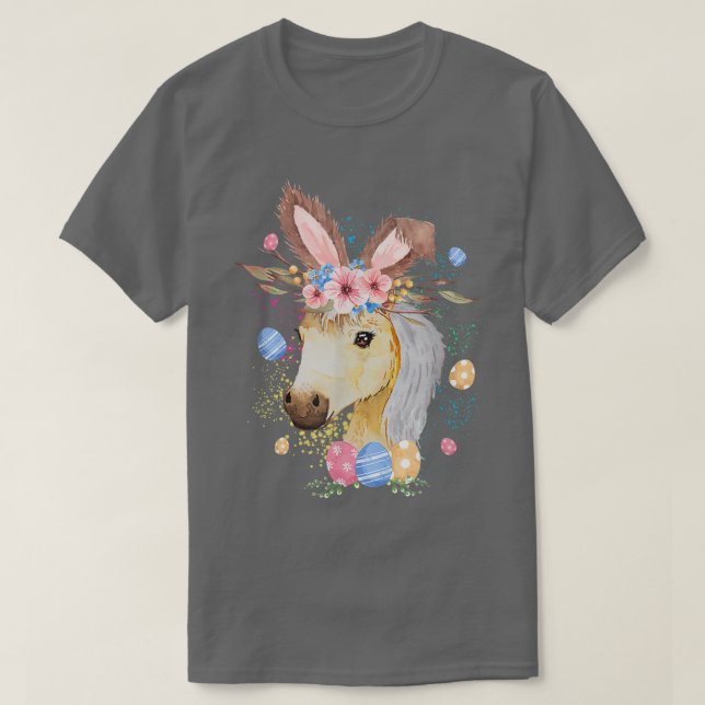 T-shirt Joyeux lapin de Pâques Cheval drôle Rabbit pour le (Design devant)