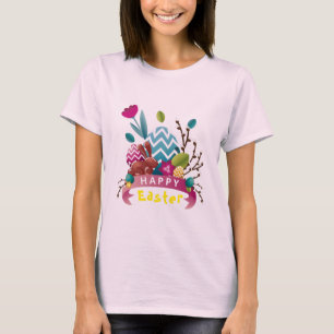 T-shirt Joyeux lapin de Pâques, conception d'oeufs