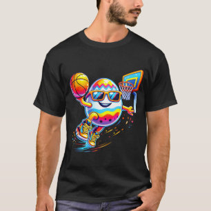 T-shirt Joyeux lapin de Pâques qui plonge des œufs garçons