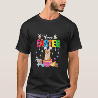 T-shirt Joyeux lapin de Pâques Shiba Inu à l'intérieur de