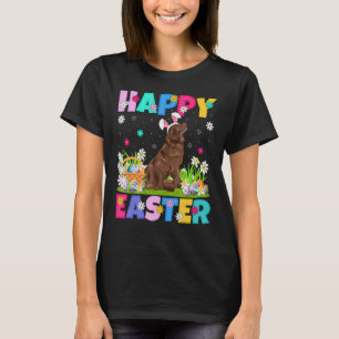 T-shirt Joyeux lapin de Pâques Terre-Neuve Chien dimanche 