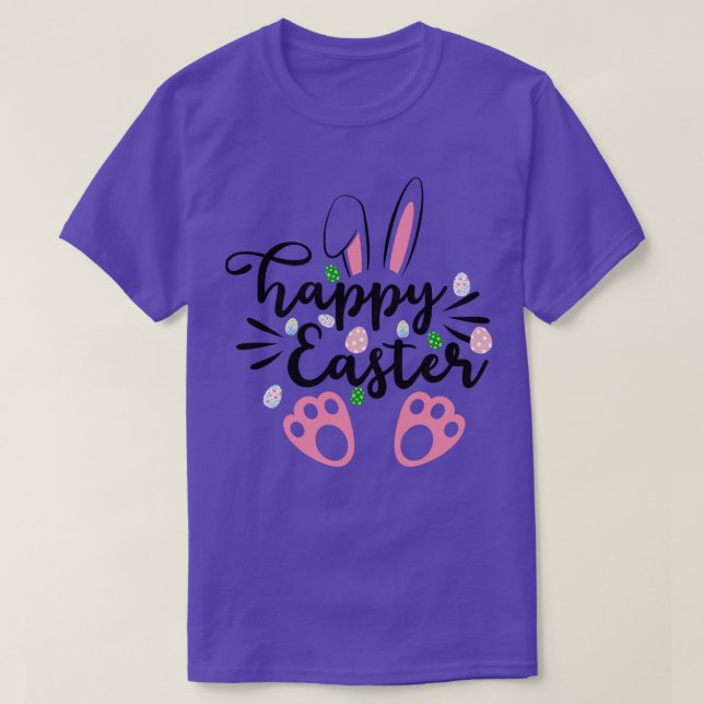 T-shirt joyeux lapin lapin de pâques face drôle jour de pâ (Design devant)