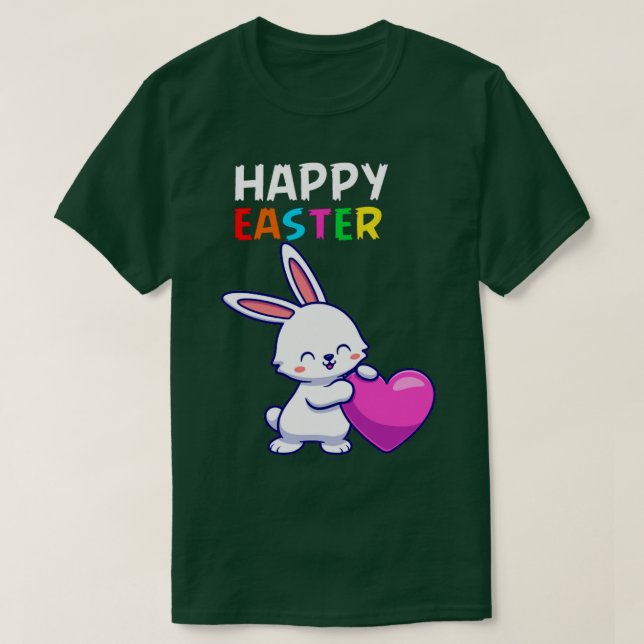 T-shirt joyeux lapin lapin de pâques face drôle jour de pâ (Design devant)
