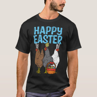 T-shirt Joyeux lapins de poulet de Pâques Oeufs Volaille f