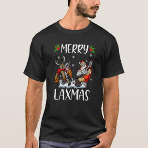 T-shirt Joyeux Laxmas Lacrosse de Noël moche Père Noël Rei
