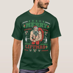 T-shirt Joyeux Liftmas Bodybuilder Père Noël Powerlifter