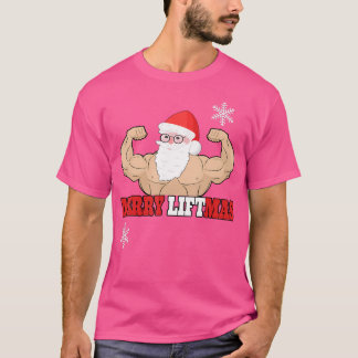 T-shirt Joyeux Liftmas Père Noël Gym Workout Xmas Poids
