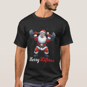 T-shirt Joyeux Liftmas Père Noël Poids Fitness Fitness Chr