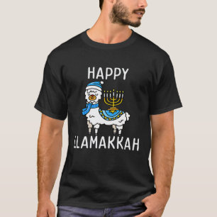 T-shirt Joyeux Llamakkah Hanukkah Lama Ménorah Chanukah Al