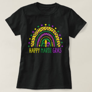 T-shirt Joyeux Mardi Gras Cute Leopard Arc-en-ciel