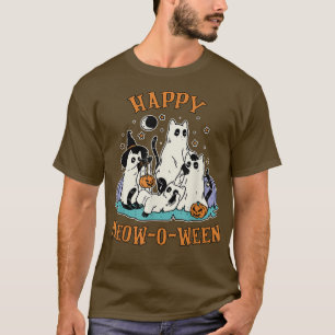 T-shirt Joyeux Meowoween Cute Cats Ghost Halloween Cats Lo