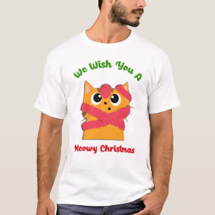 T-shirt Joyeux Meowy Noël Animaux de compagnie Fête de cha