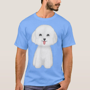 T-shirt Joyeux mignon chien blanc