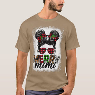 T-shirt Joyeux Mini Buffalo Plaid Leopard Messy Bun Bl