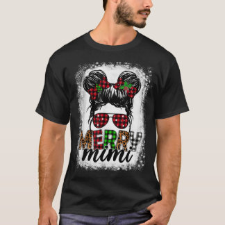 T-shirt Joyeux Mini Buffalo Plaid Leopard Messy Bun Bl