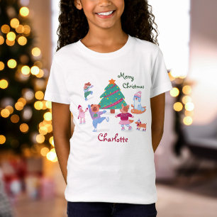 T-Shirt Joyeux Noël adorable Chien Ice Nom de patinage T-s
