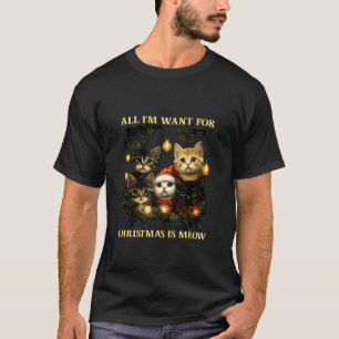 T-shirt Joyeux Noël amateur de chat mignon Xmas drôle
